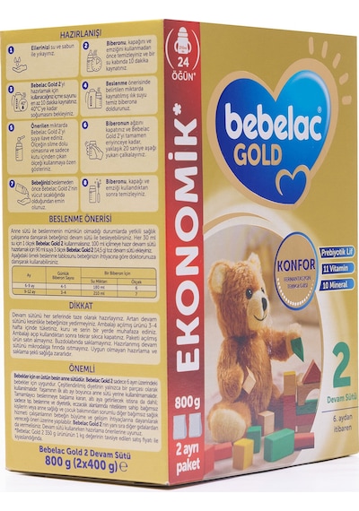 Bebelac 2 Devam Sütü 800G 3 Adet