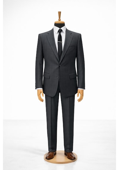 Erkek İtalyan Kesim Regular Fit Takım Elbise - 7492 Siyah
