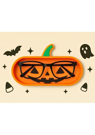 Halloween Balkabağı Tasarımlı Gözlük Tutucu Ve Çok Amaçlı Organizer