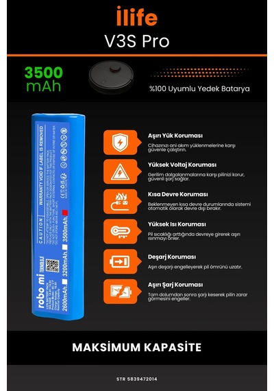 İlife V3s Pro 3500mah Robot Süpürge Bataryası