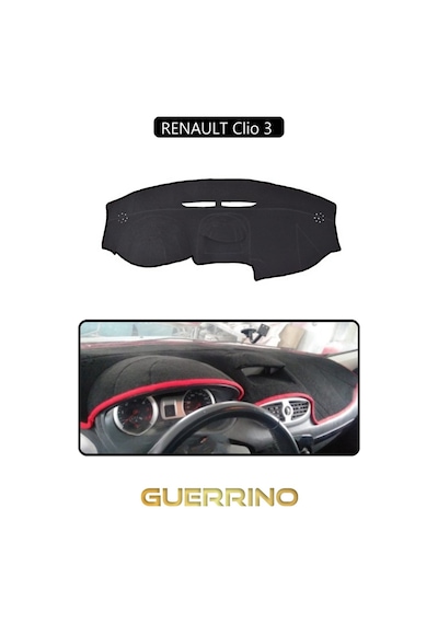 Renault Clio 3 Torpido Koruma Halısı Siyah Kenar