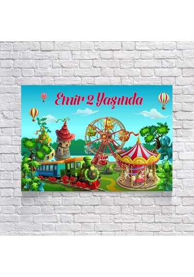 Lunapark Temalı Doğum Günü Afişi 70x100 Cm