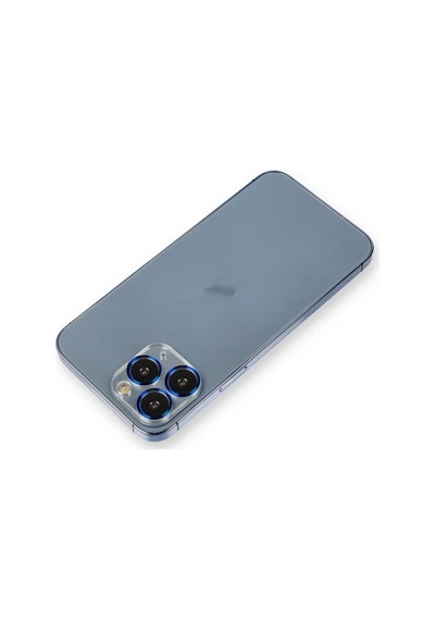 Apple İphone 11 Pro Max Uyumlu Metal Kamera Lens Koruma Cam - Mavi