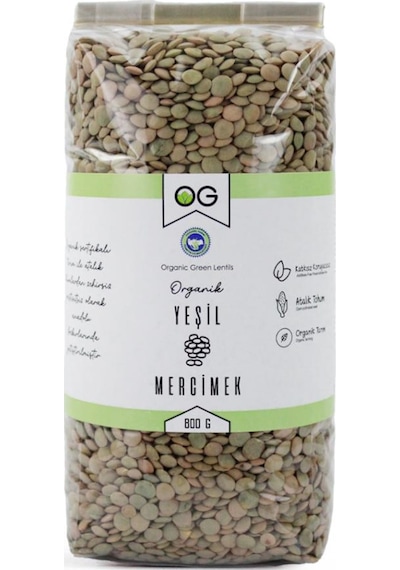 OG natural Organik Yeşil Mercimek 800 Gr 800 G