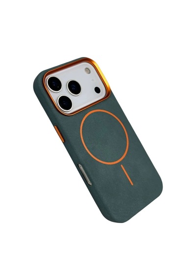 Joko Apple iPhone Uyumlu 17 Pro Max Luno Deri Magsafe Kapak - Yeşil