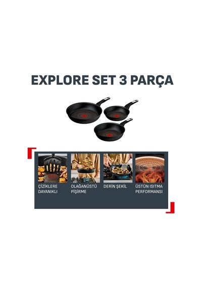 Tefal Explore Fusion Core Tava Set 20/24/28cm Diğer