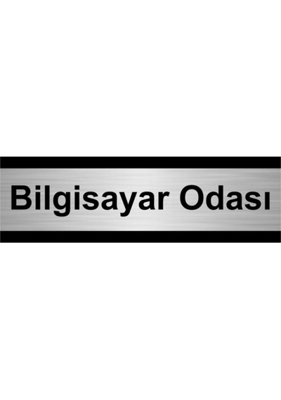 Bilgisayar Odası 10x20cm Gümüş Renk Metal Yönlendirme Levhası