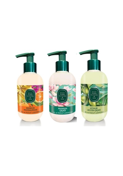 Eyüp Sabri Tuncer Ayvalık Zeytin Çiçeği + Bodrum Mandalinası + Manolya Çiçeği El ve Vücut Losyonu 3 x 280 ML