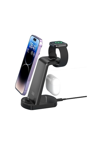 3 İn 1 Çoklu Şarj İstasyonu Ve Masaüstü Organizer - Apple Uyumlu iPhone Ve Kablosuz Kulaklık Wx035