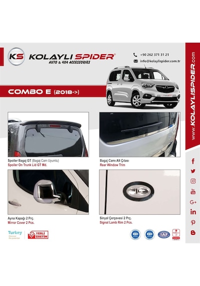 Opel Combo E Bagaj Camı Alt Çıtası Krom 2018 Ve Sonrası