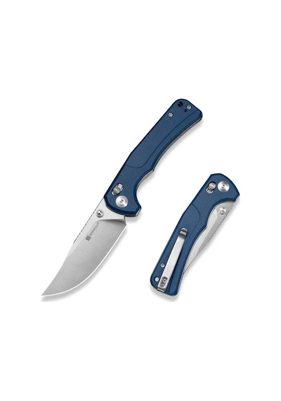 Sencut Slybolt Blue Canvas Micarta Handle Satin Finished 9cr18mov Blade Kamp Çakı Mavi