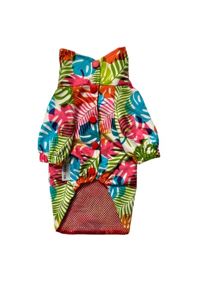 Gedyco Colorful Palm Fileli Küçük Irk Köpek Yağmurluğu