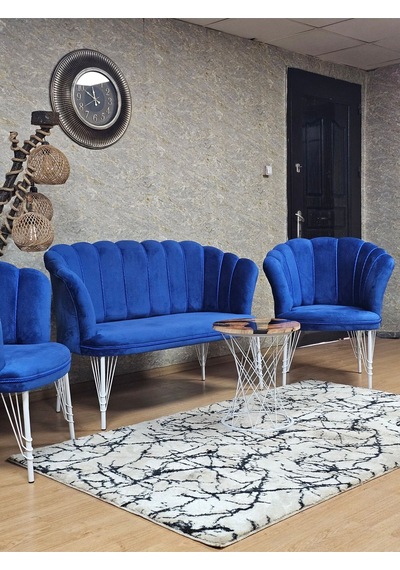 Zafir Beyaz Boyalı Tel Ayak Papatya Çay Seti Koltuk Takımı , Balkon, Salon, Ofis, Cafe Koltuk Takımı Mavi Zafir Beyaz Boyalı Tel Ayak Papatya Çay Seti Koltuk Takımı , Balkon, Salon, Ofis, Cafe Koltuk Takımı Mavi