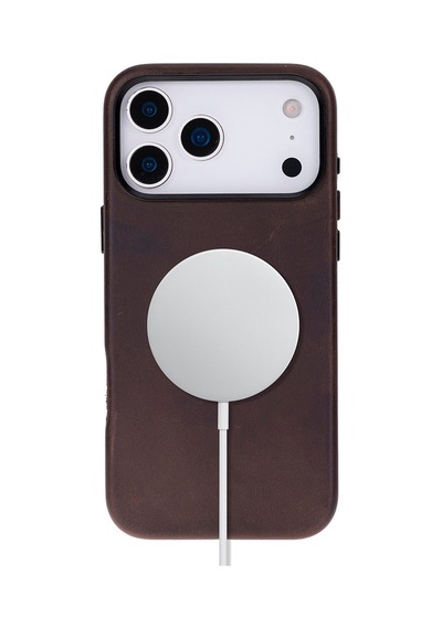 Bloomcase Premium Mono Espresso Brown Apple iPhone Uyumlu 17 Pro Max/ 18 Pro Max 6.9" Hakiki Deri Magsafe Kılıf Kahverengi