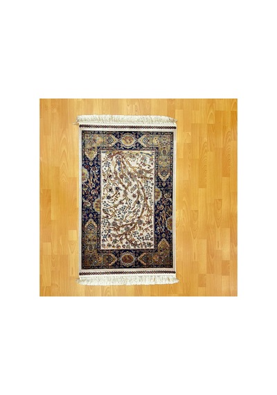 Hayat Ağacı Desenli 90 X150 Cm İpek Halı Çok Renkli