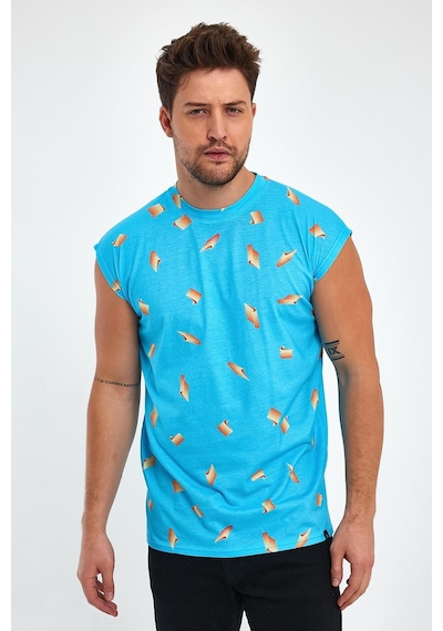Alexander Gardi Alexandergardı Yırtmaçlı Desenli Kolsuz T-shirt B23-00135 001