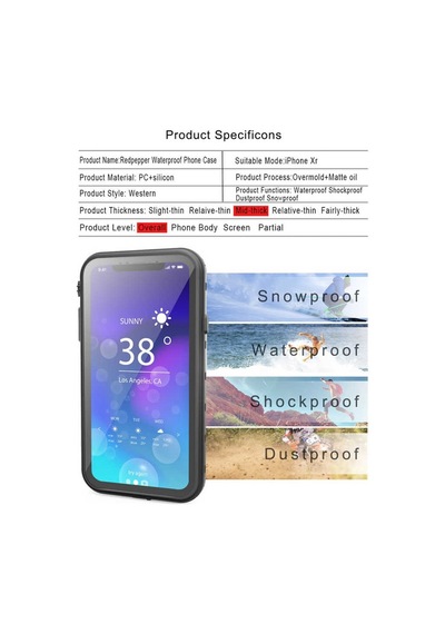 Apple Uyumlu iPhone XR 6.1 İle Kılıf Su Geçirmez 360 Derece Koruma Waterproof Telefon Kılıfı