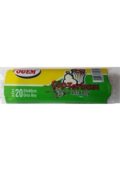 Ögem Orta Boy Çöp Torbası 5 Adet Mavi 55 x 60 CM