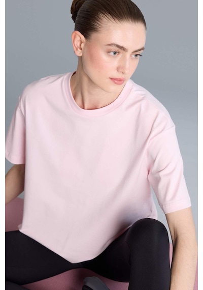 Defacto Comfort Fıt Bisiklet Yaka Sporcu Kısa Kollu Tişört F8106ax26sppn38 Pembe-pn38