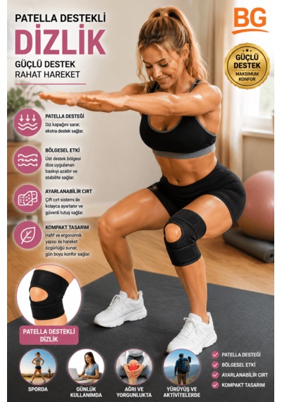 Sporcu Dizliği Ayarlanabilir Patella Destekli Dizlik Çapraz Bağ Menisküs Diz Bandajı Knee Brace