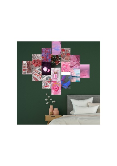 A5 Pinky Soft Poster Duvar Kağıdı Seti Pembe Estetik Duvar Kolajı Oda Süsleme Afiş Seti