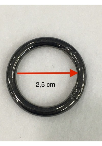 Karantuhafiye Çanta Halkası Yuvarlak Yaylı Klips 2,5 Cm 4 Lü Set Antrasit Antrasit