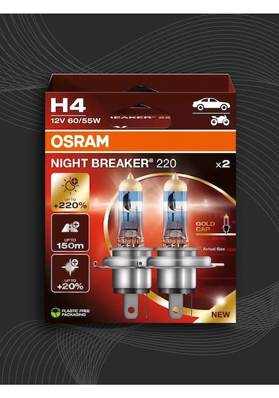 Osram Osram Nıght Breaker +220% H4 Otomobil Halojen Farları 321015991