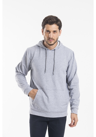 Süperlife Erkek Kapşonlu Regular Fit İnce Sweatshirt Spr 20k55 Gri Melanj