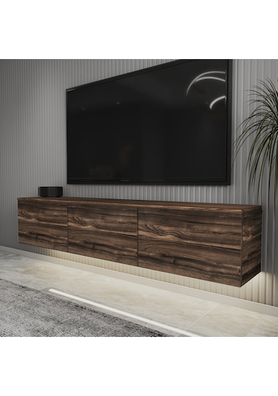 Neon Led Işıklı Duvara Monte,3 Kapaklı Tv Ünitesi,tv Sehpası Sandık Ceviz - Sandık Ceviz Sandık Ceviz Neon Led Işıklı Duvara Monte,3 Kapaklı Tv Ünitesi,tv Sehpası Sandık Ceviz - Sandık Ceviz Sandık Ceviz