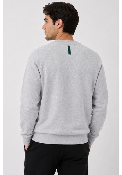 Lacoste Unisex Sweatshirt Bisiklet Yaka Pamuklu Sweatshirt Gri