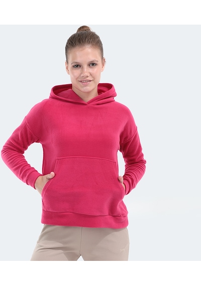 Slazenger SASSA IN Kadın Kapüşonlu Cepli Fuşya Polar