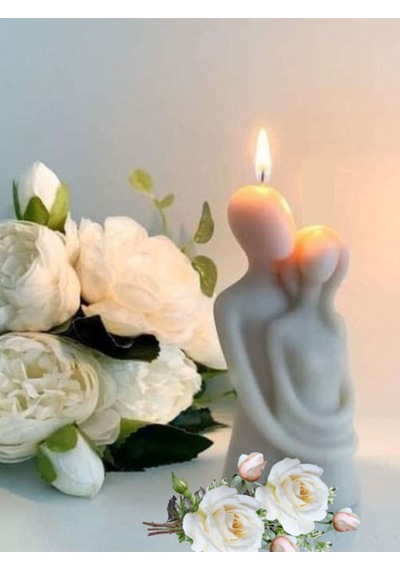 Bernami Mum Pinterest Sarılan Çift Figürlü Vanilya Kokulu Dekoratif Mum Handmade Decorative Candle Diğer