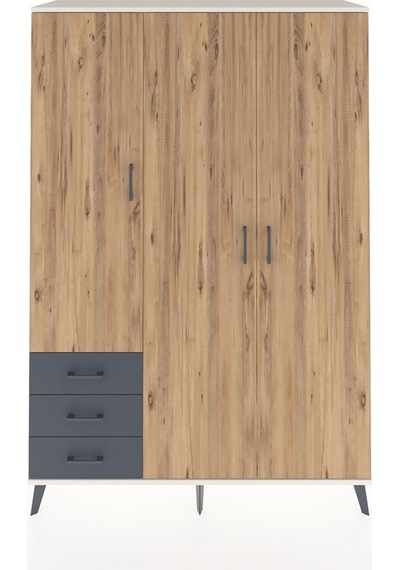Hyperion Dolap 6 Raflı 3 Çekmeceli Tek Askılı 132x44x195 Aytaşı-çam/antrasit Atlas Çam/antrasıt Hyperion Dolap 6 Raflı 3 Çekmeceli Tek Askılı 132x44x195 Aytaşı-çam/antrasit Atlas Çam/antrasıt