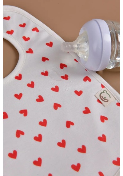 E&f Store Sıvı Geçirmez Mama Önlüğü - Kalp Çok Renkli
