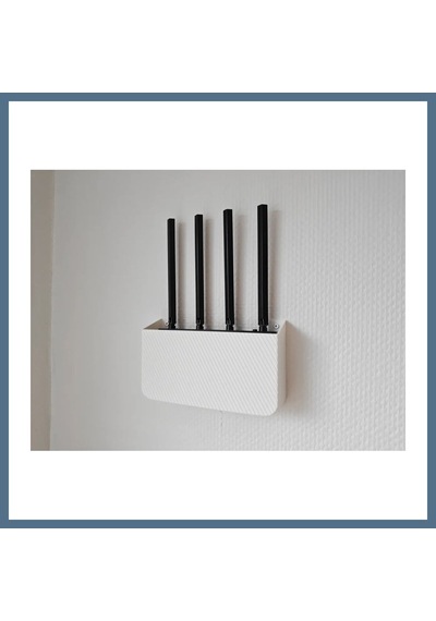 Buradabulabilirsin 3d Baskı Duvar Tipi Wifi Modem Saklama Rafı Router Gizleme Askısı Kablo Çıkışlı Beyaz Modem Tutucu 23x13 Cm Bbz