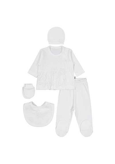 Civil Baby Fırfır Tüllü Zıbın Takımları - Ekru
