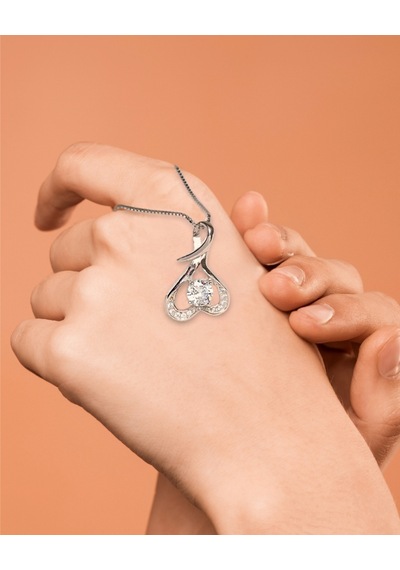 Brezza Lusso Jewelry Kalbimin Tektaş Işıltısı Likeable Kadın Gümüş Kolye 45 CM 45 CM