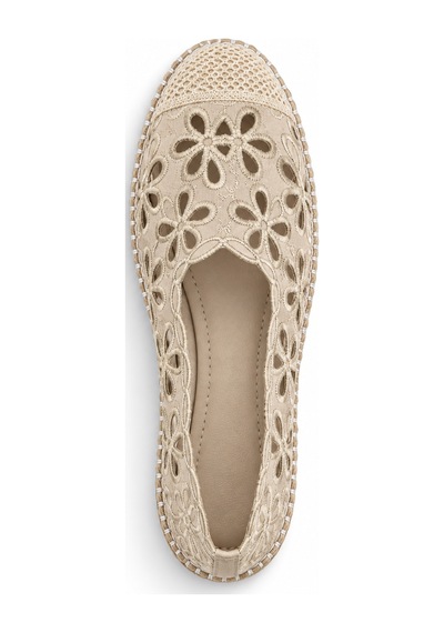 Stepmark Annecy Bej Çiçek Desenli Kadın Espadril Standart