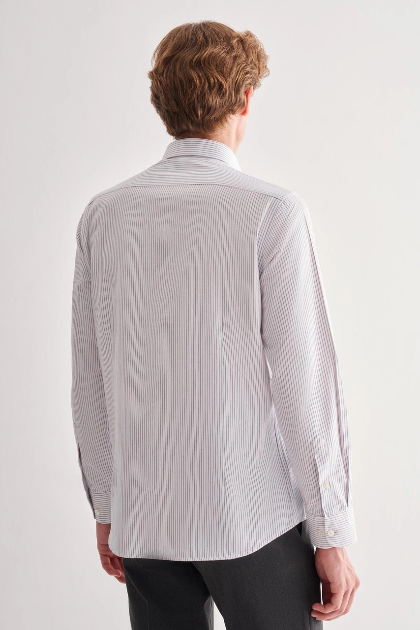 İmza Beyaz Yarım İtalyan Yaka Uzun Kol Cepsiz Slimfit Fit Classic Gömlek 1004255162 Beyaz