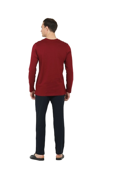 D's Damat Ds Damat Regular Fit Cotton Pijama Takımı Bordo Ds501005 R037 Bordo