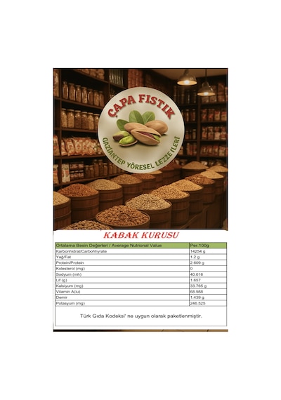 Çapa Fıstık Kabak Kurusu Dolmalık 25 Adet