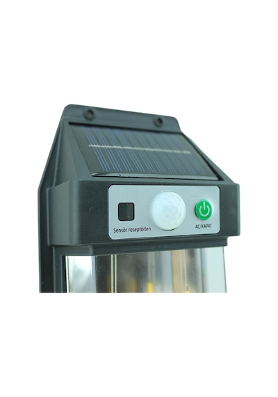 10w Solar / Güneş Enerjili Sensörlü Led Aplik 3200k - Sarı Işık