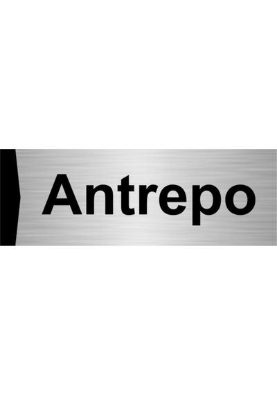 Antrepo 7x20cm Gümüş Renk Metal Yönlendirme Levhası
