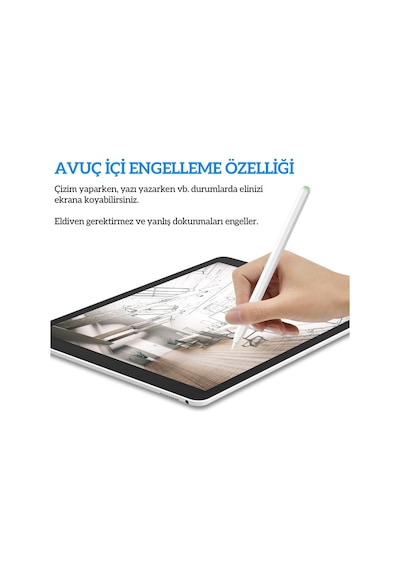 Apple Uyumlu iPad  Air 4 5 Air 16 Pro 11 12.9 Mini 6 İle Kablosuz Şarj Palm Rejection Stylus Kalem