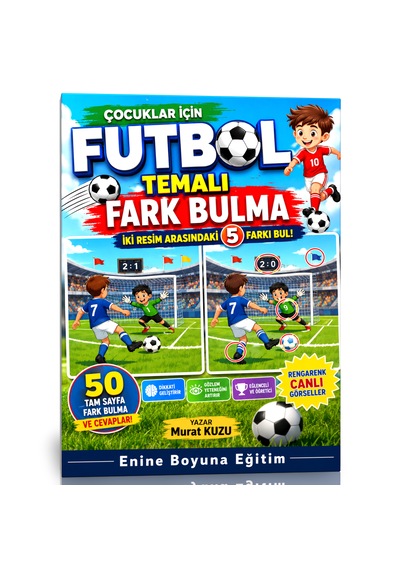 Çocuklar İçin Futbol Temalı Fark Bulma Kitabı