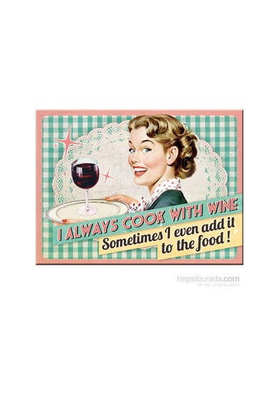 Nostalgic Art Cook With Wine Magnet 14280 Çok Renkli