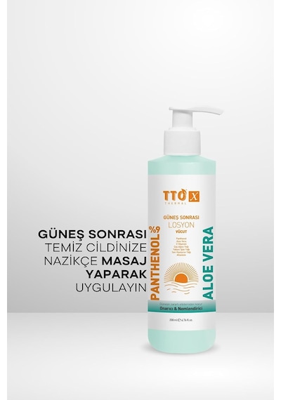 Tto X Aloe Vera Losyon Güneş Sonrası Bakım, Nemlendirici, Ferahlatıcı, Yatıştırıcı 200 Ml
