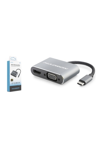Type-c Hub Hdmi 4k Vga Usb 3.0 Pd 4 Port Gri Hdx7839
