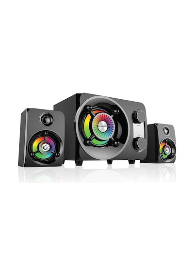 Rampage Rms-G8 2+1 25W Rainbow Siyah Led Işıklı Gaming Speaker