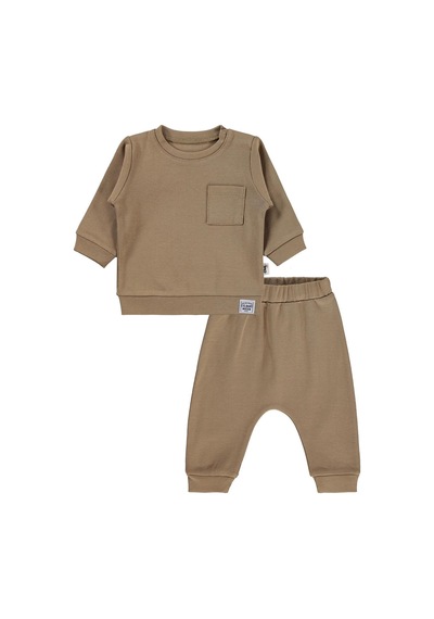 Süs Etiketli 2'li Takım 6-18 Ay Takım - Kahverengi Camel